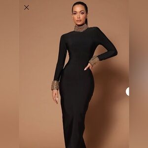 Fashion Nova LUXE Brand New Black Gown